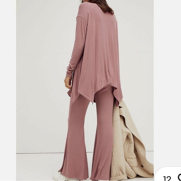 Free People Romy Flare Pant Ribbed Pink 30” Waist - Picture 2 of 8